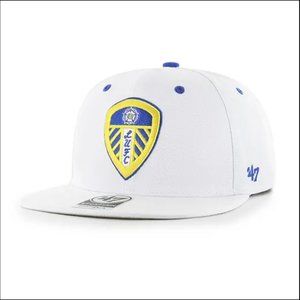 Leeds United 47 FLAT BRIM CREST Hat WHITE